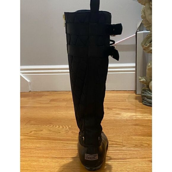 Sperry Top Sider Tall Quilted Womens Black Gold Winter Duck Boots 9045469 Size 6 - Picture 7 of 11